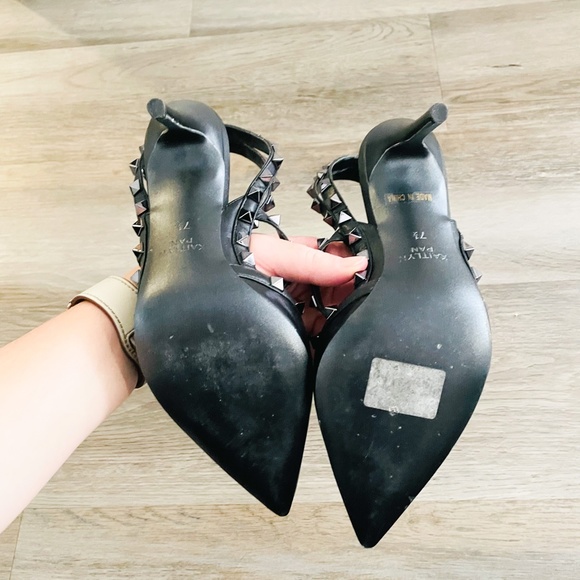 Kaitlyn Pan Black Rockstud Strappy Heels 7.5 - Picture 4 of 6